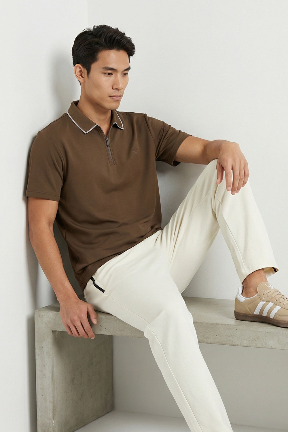 Zip Collar Polo T-Shirt