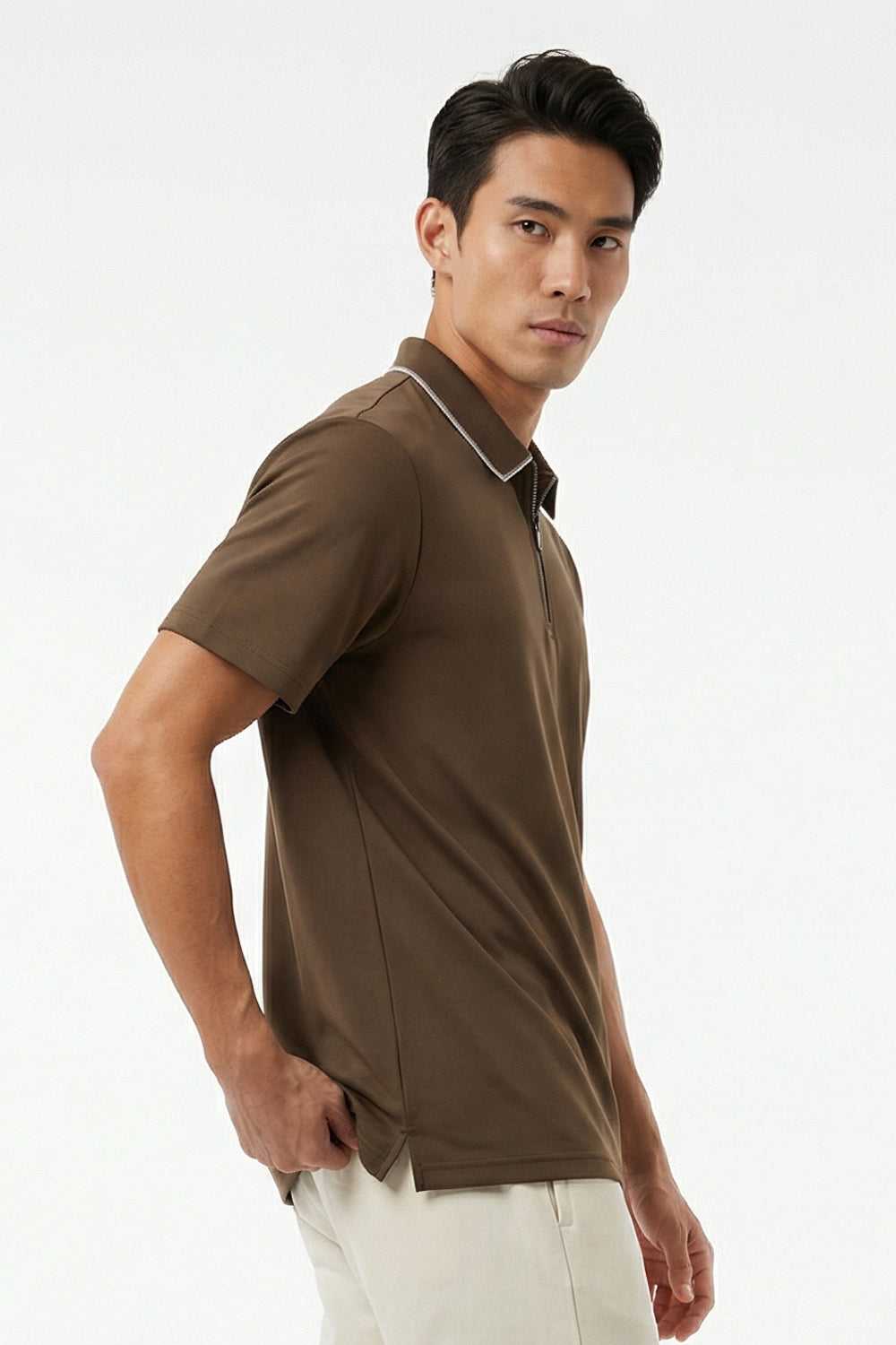 Zip Collar Polo T-Shirt