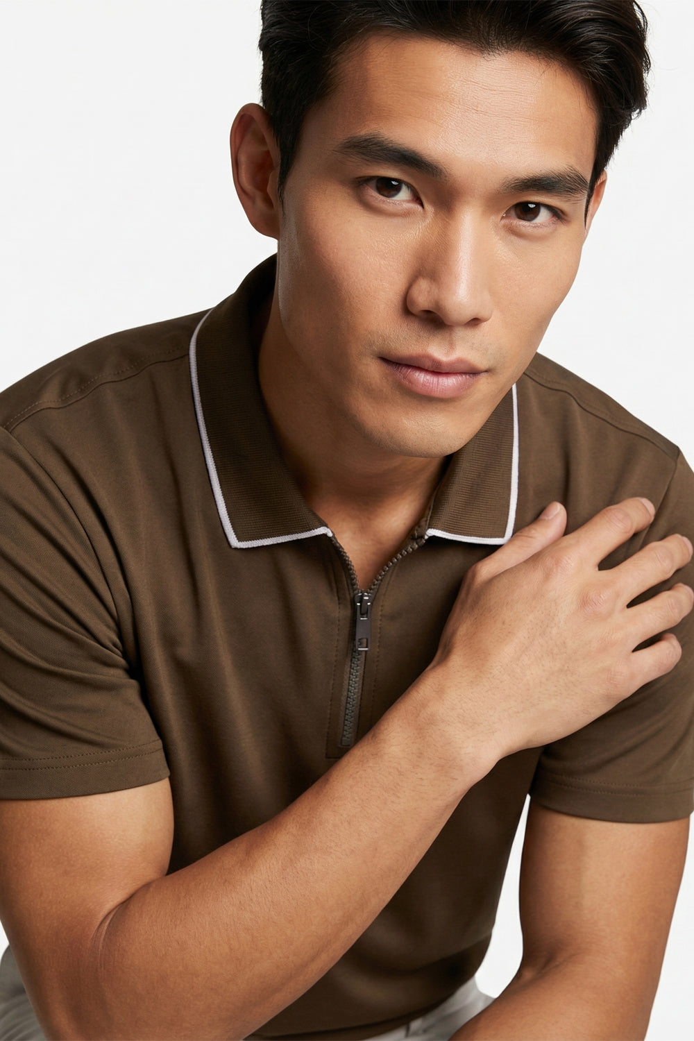 Zip Collar Polo T-Shirt