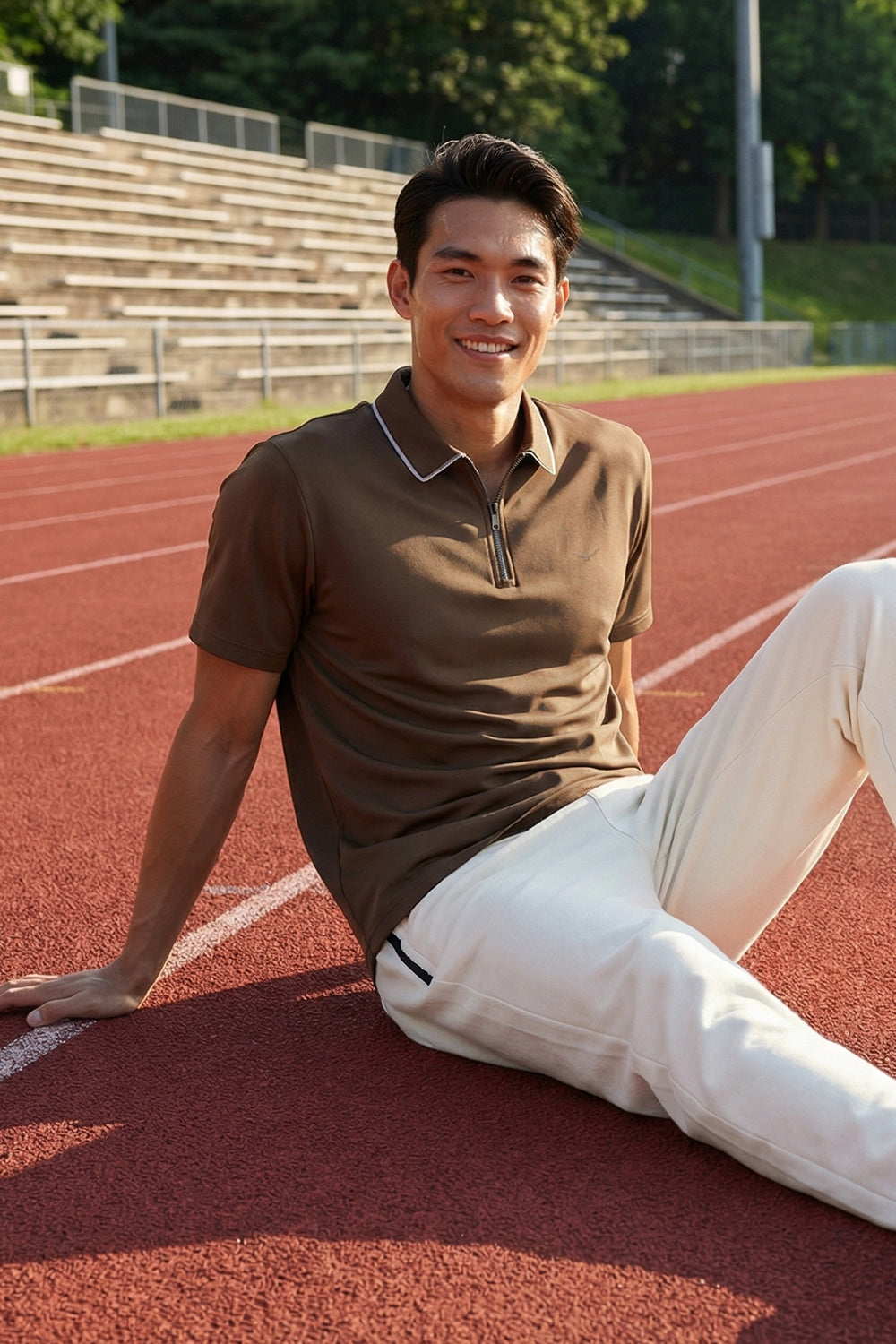 Zip Collar Polo T-Shirt