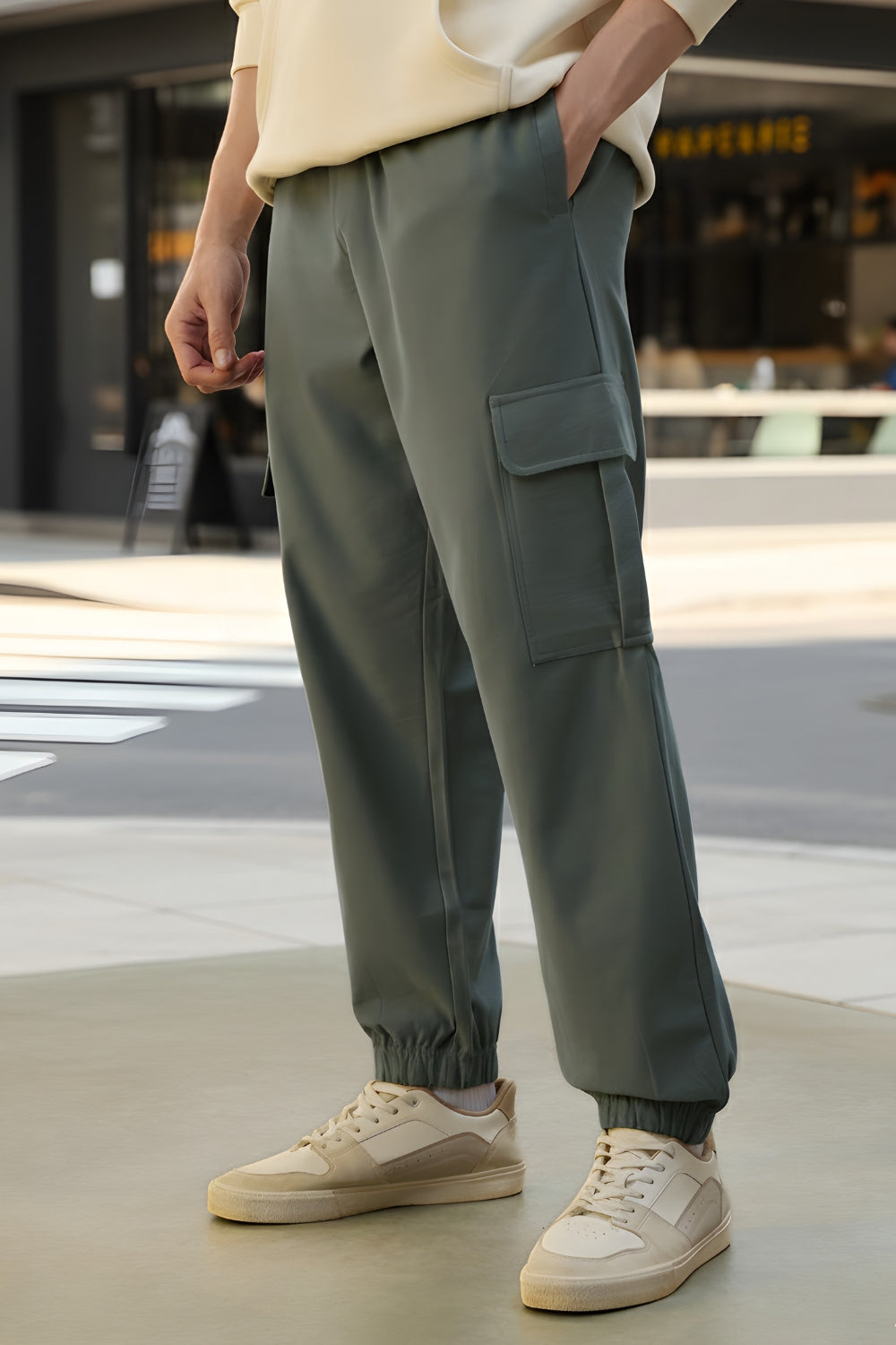 Cotton Twill Cargo Joggers