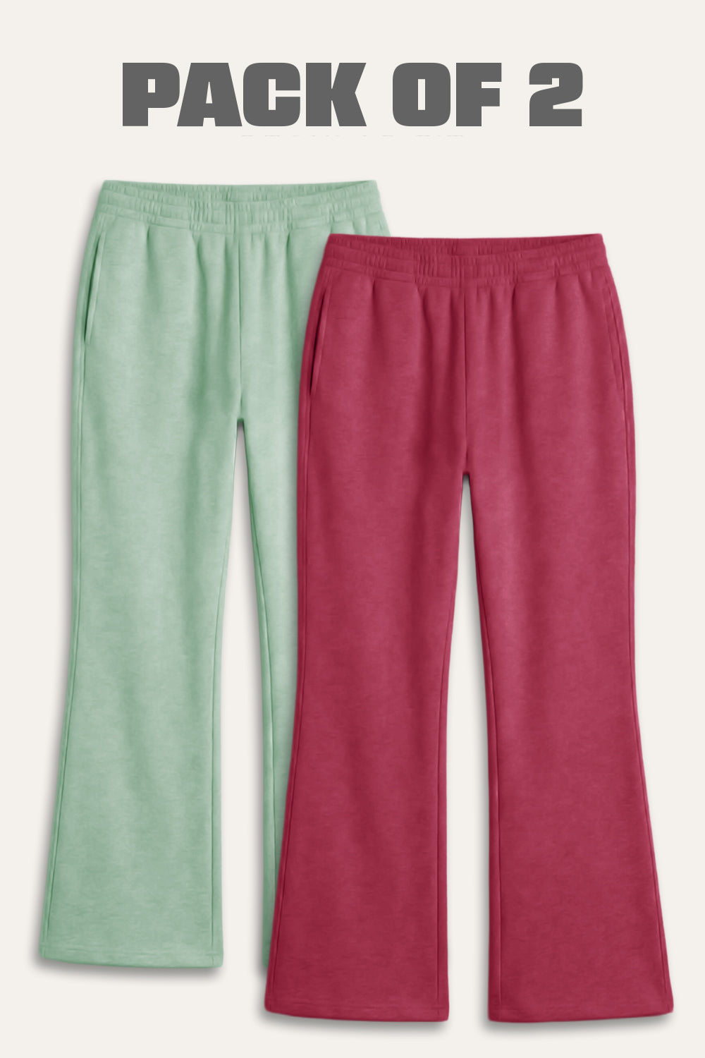 2 Pack -Women’s Flared Terry Pants