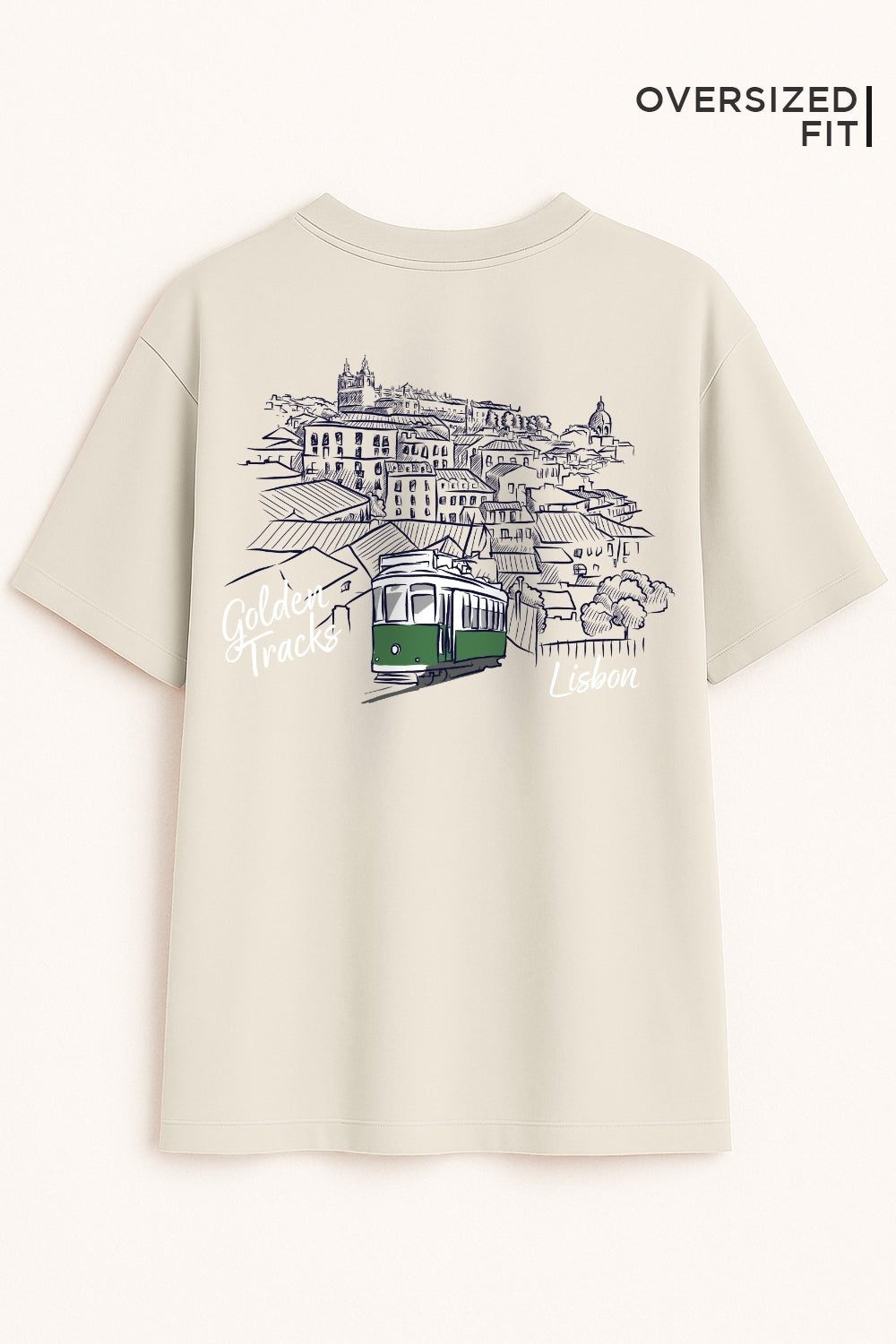 Golden Tracks Oversized Fit Women Tee