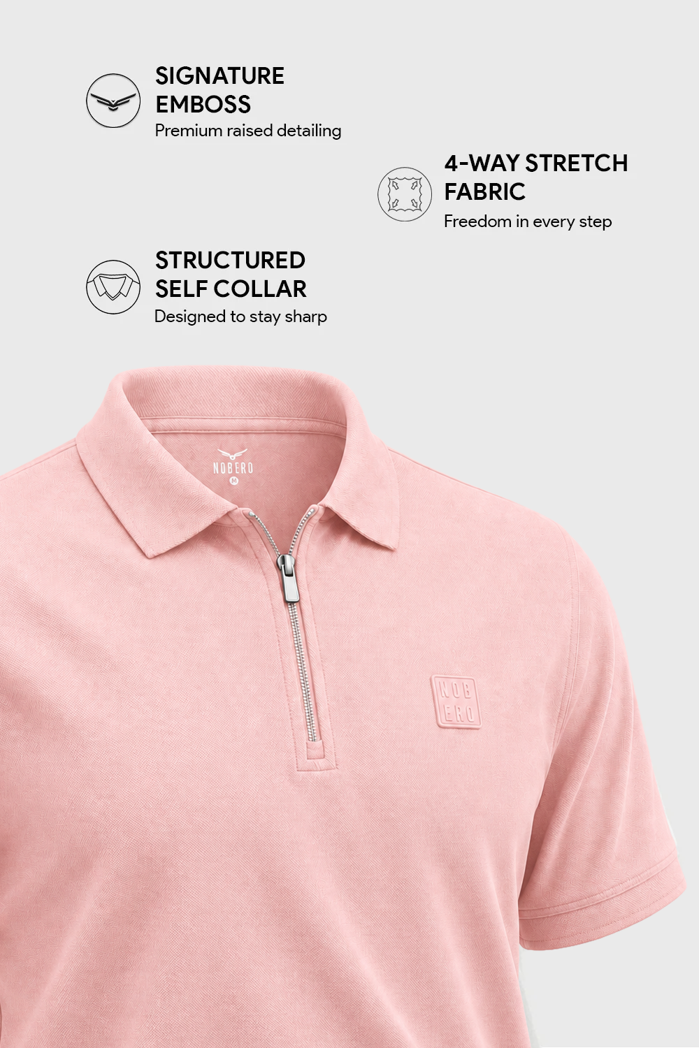Travel Zip Polo T-Shirt