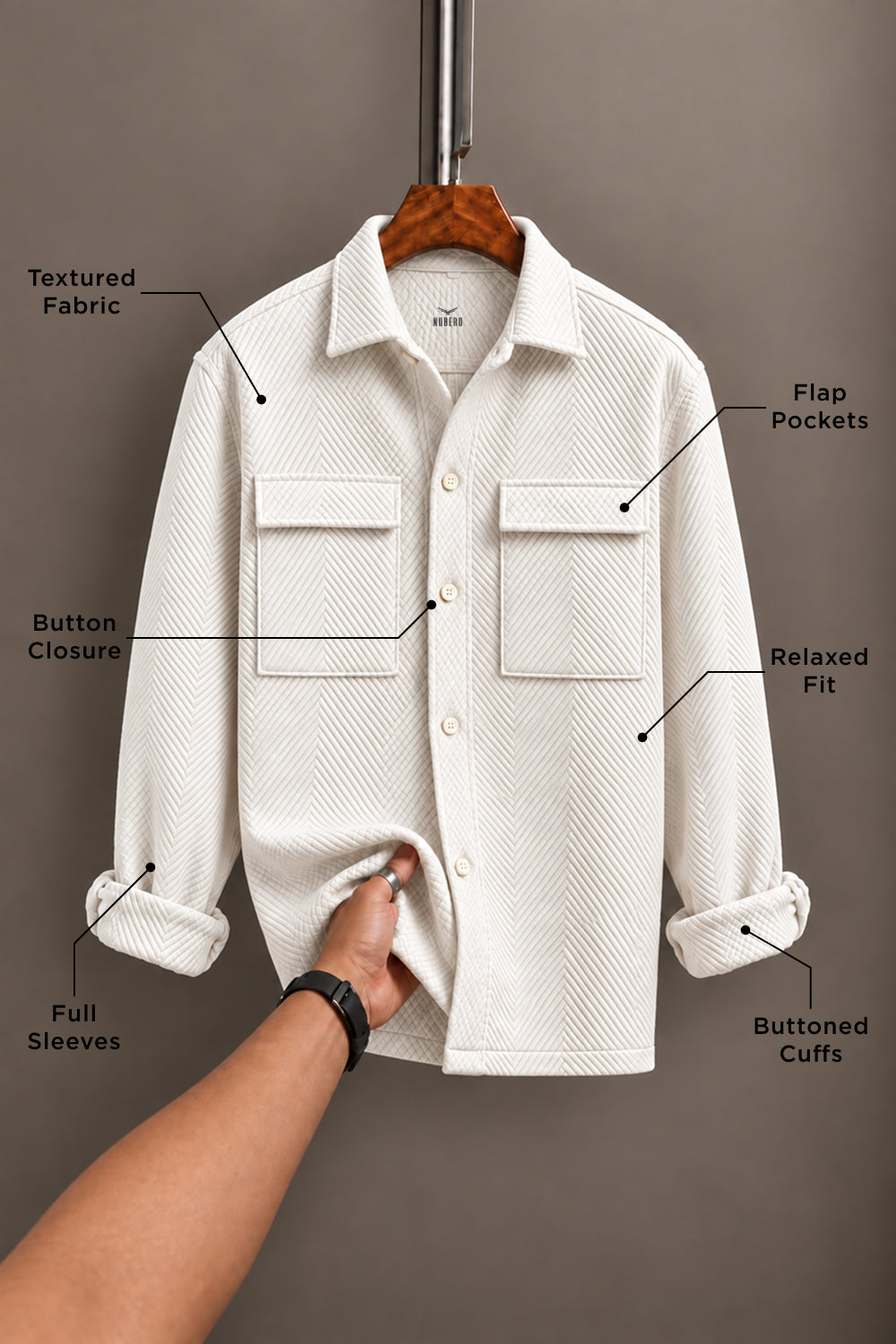 Textured Relax Fit Shacket
