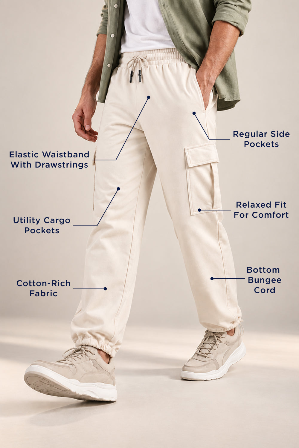 Relaxed Fit Cargo Joggers