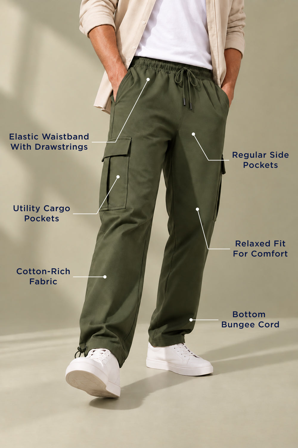 Relaxed Fit Cargo Joggers