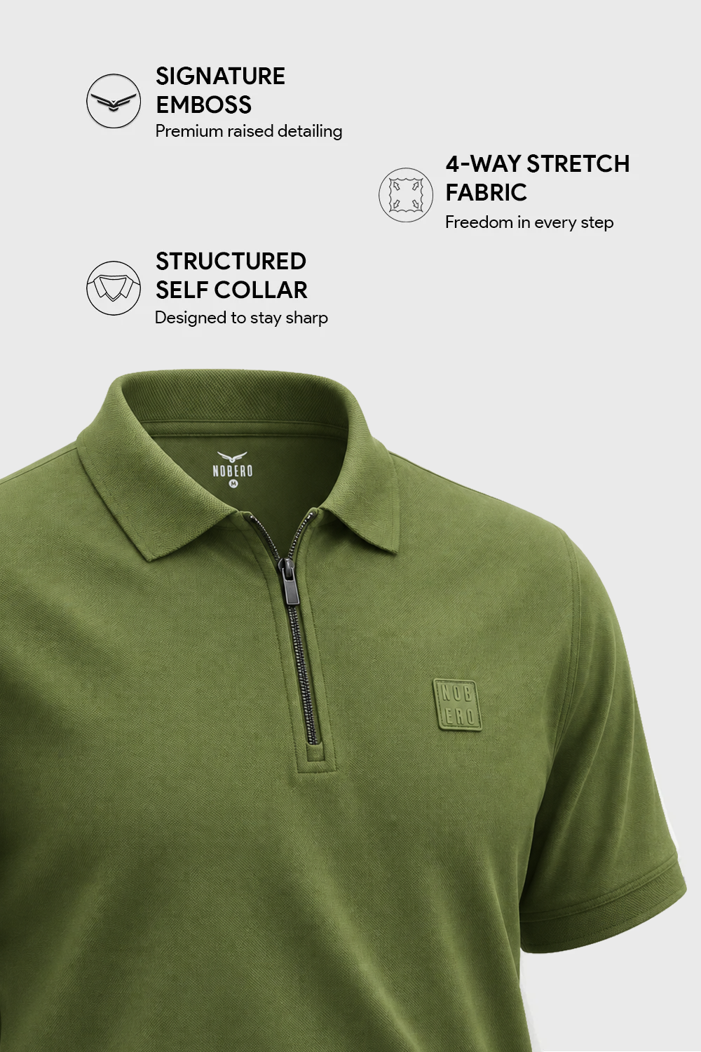 Travel Zip Polo T-Shirt