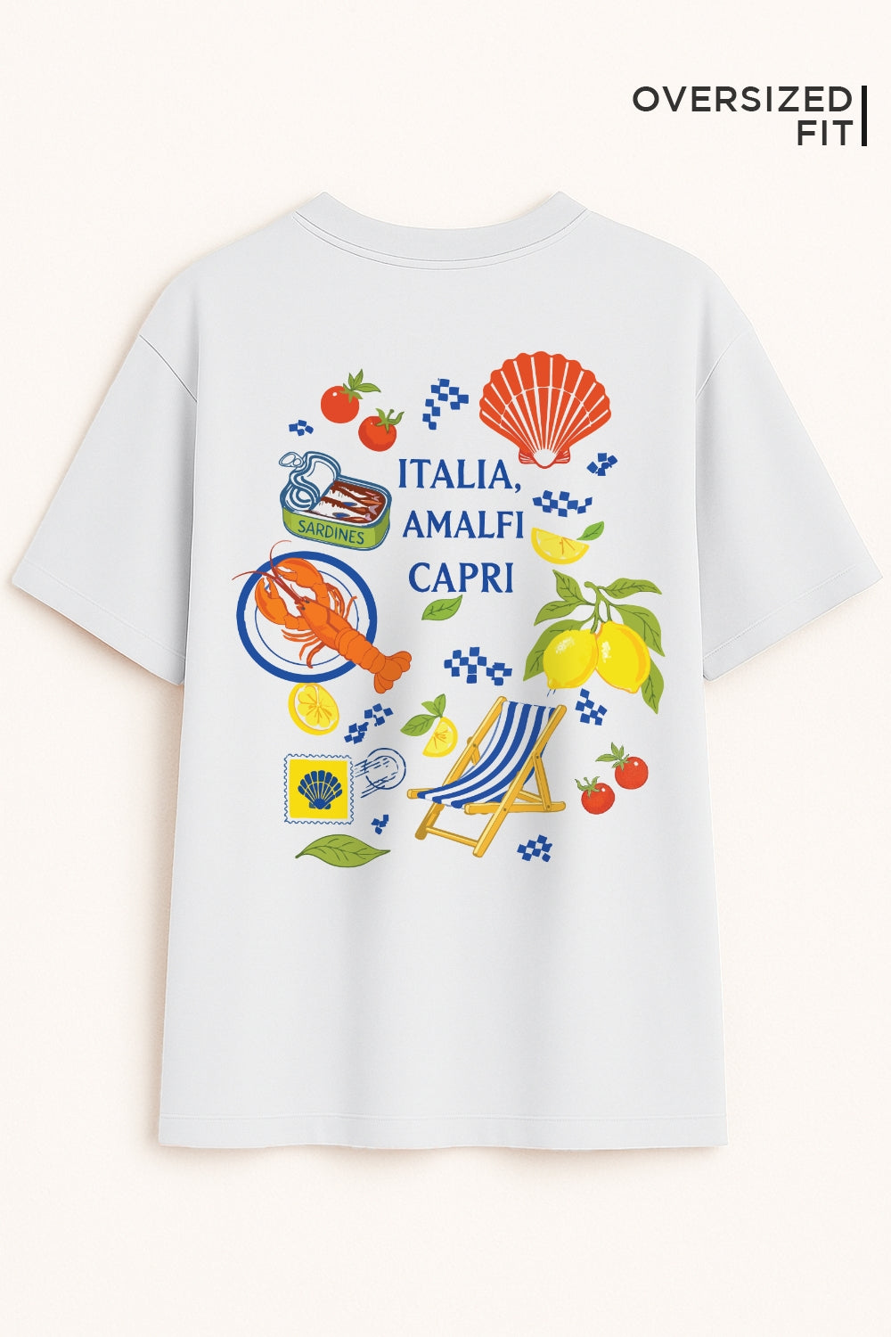 Italia, Amalfi, Capri Oversized Fit Women Tee