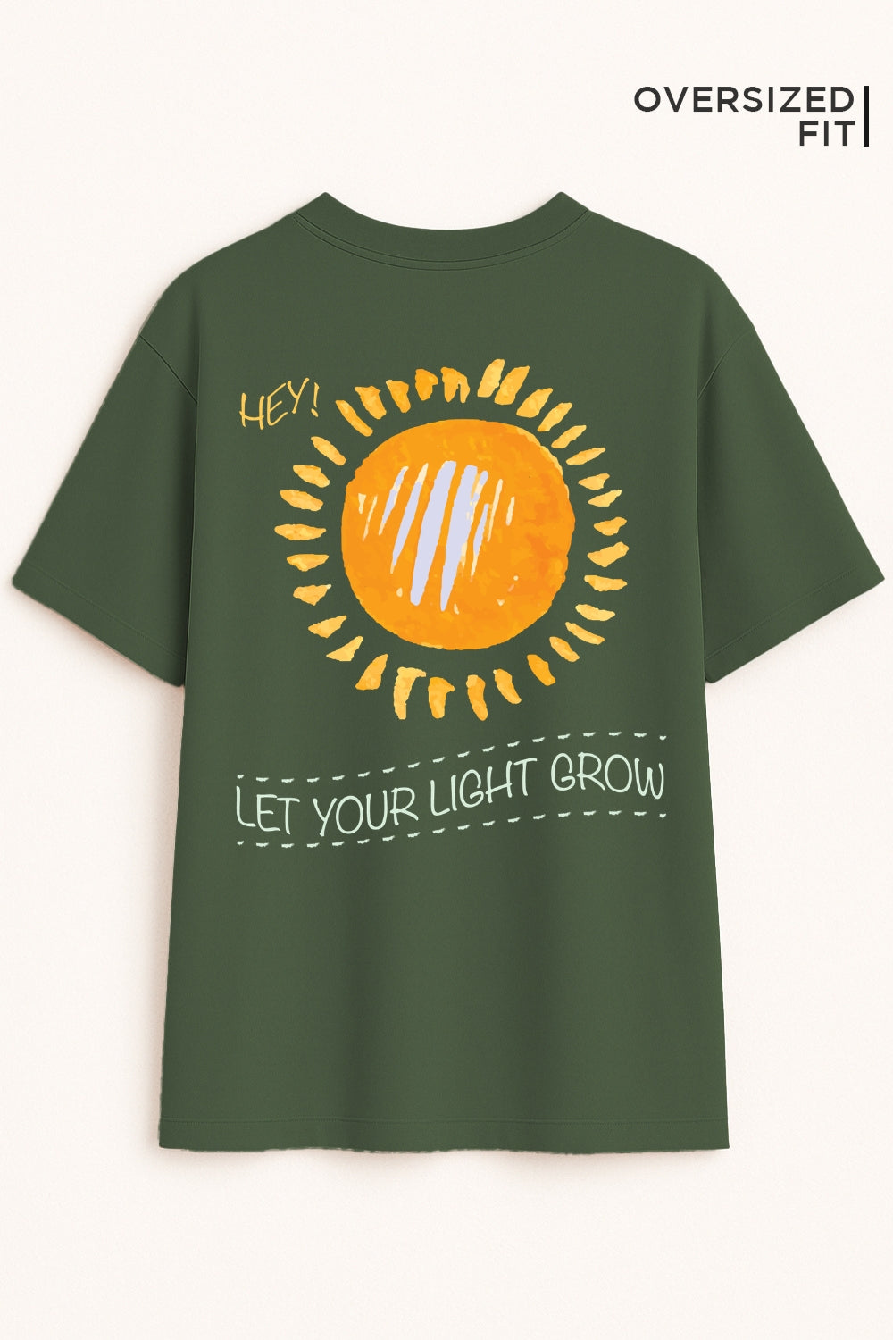 Hey, Let Your Light Grow Oversized Fit Women Tee