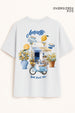 Light Quiet Blue Oversized Fit Women Tee