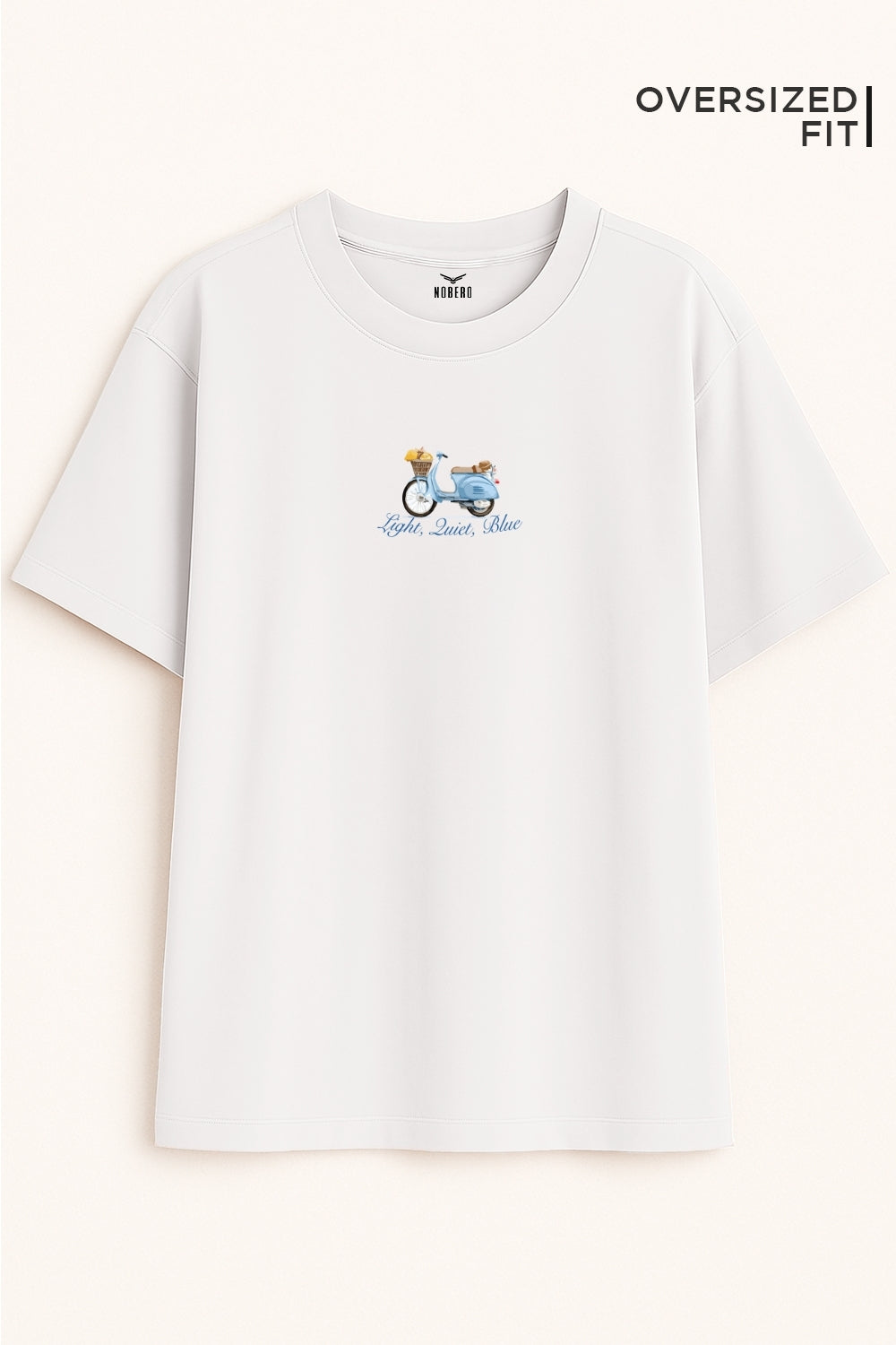 Light Quiet Blue Oversized Fit Women Tee