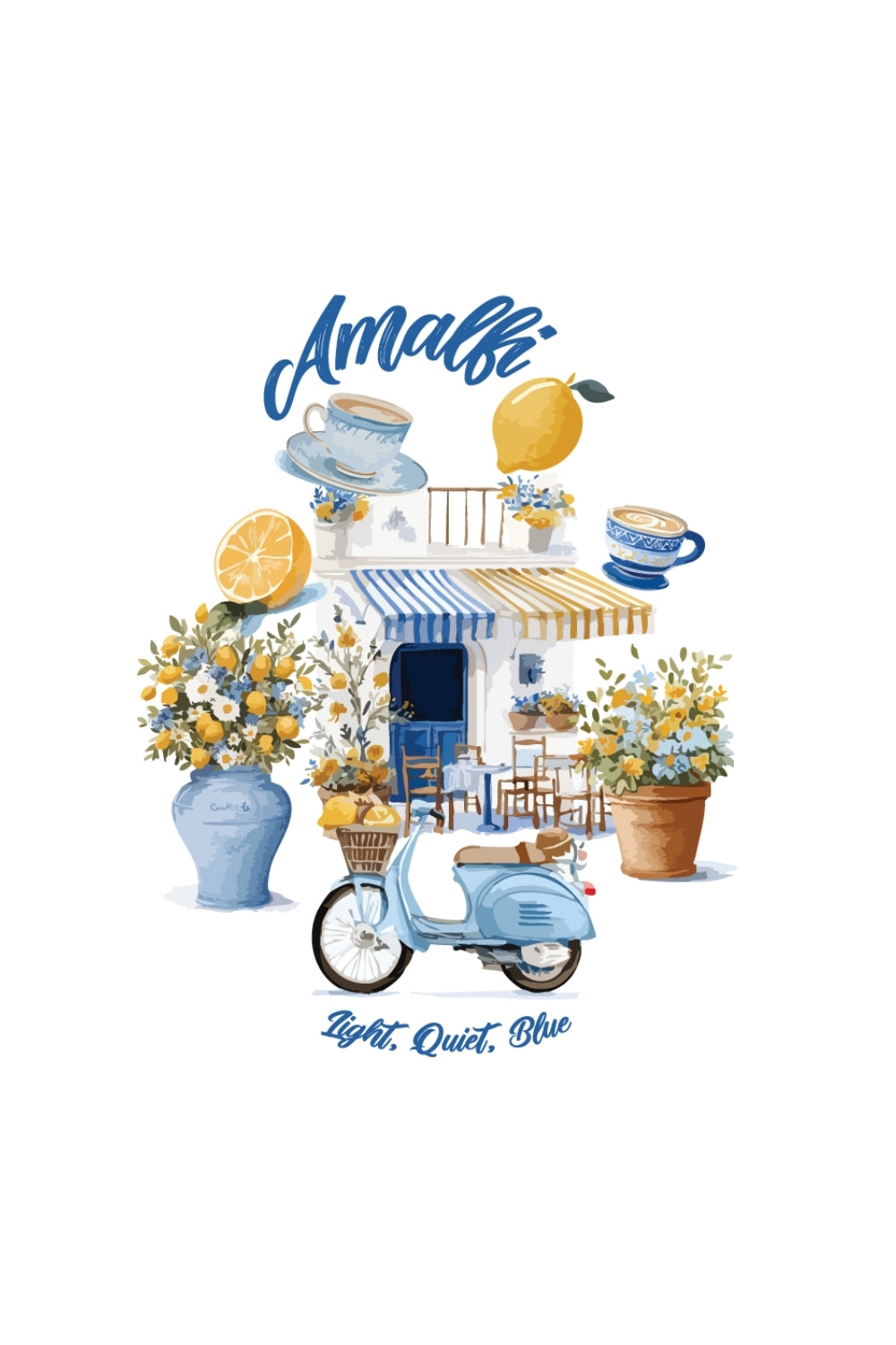 Light Quiet Blue Oversized Fit Women Tee