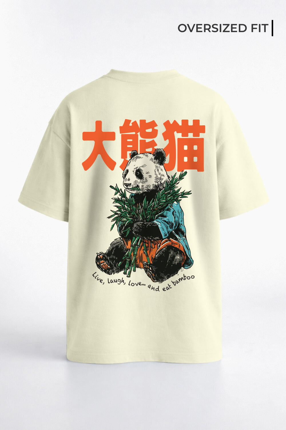 Live,Laugh,Love & Eat Bamboo Oversized T-Shirt