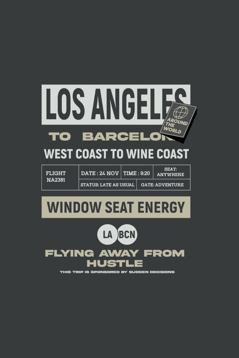 Los Angeles To Barcelona Oversized T-Shirt