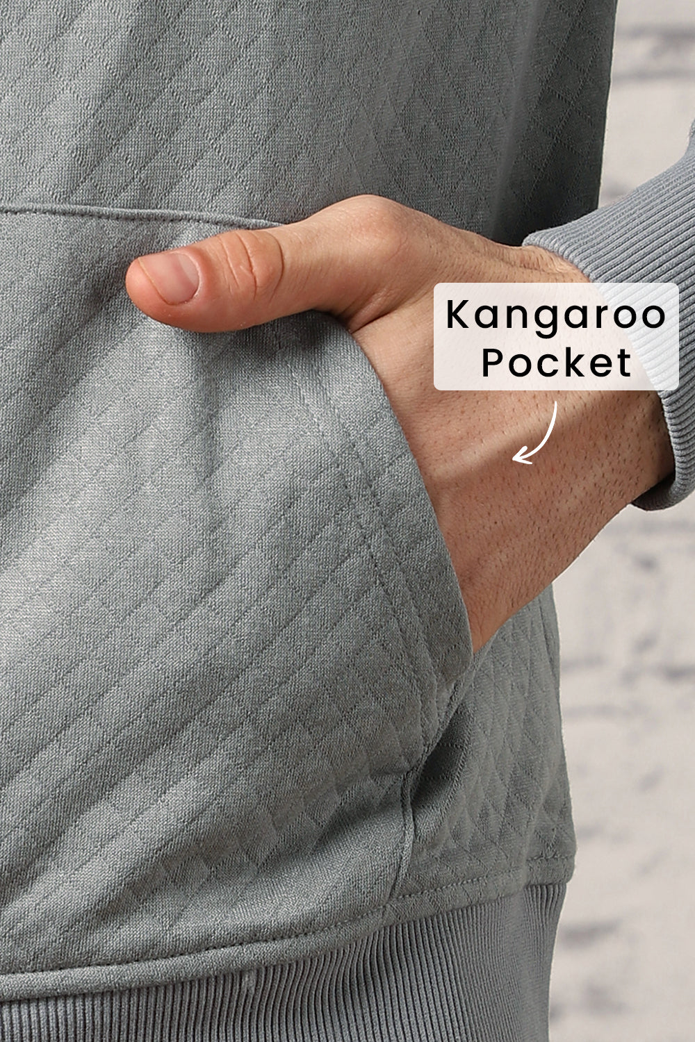 Cranberry Juice Checked Quilted Hoodie