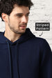 Midnight Blue Striped Quilted Hoodie