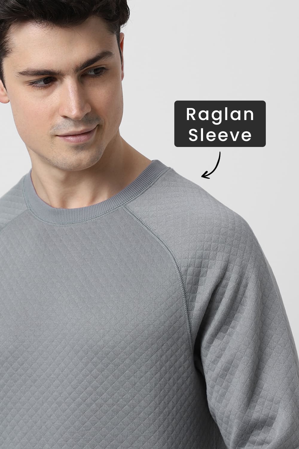 Circular Grey Checkced Quilted Sweatshirt