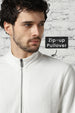 Avocado Zigzag  Quilted Zip-Up Sweatshirt