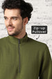 Avocado Zigzag  Quilted Zip-Up Sweatshirt