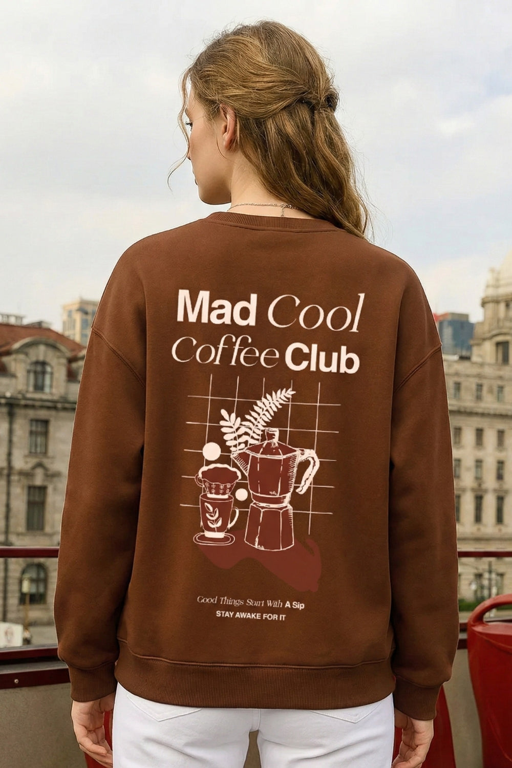 Unisex Mad Cool Coffee Club Oversized  Sweatshirt