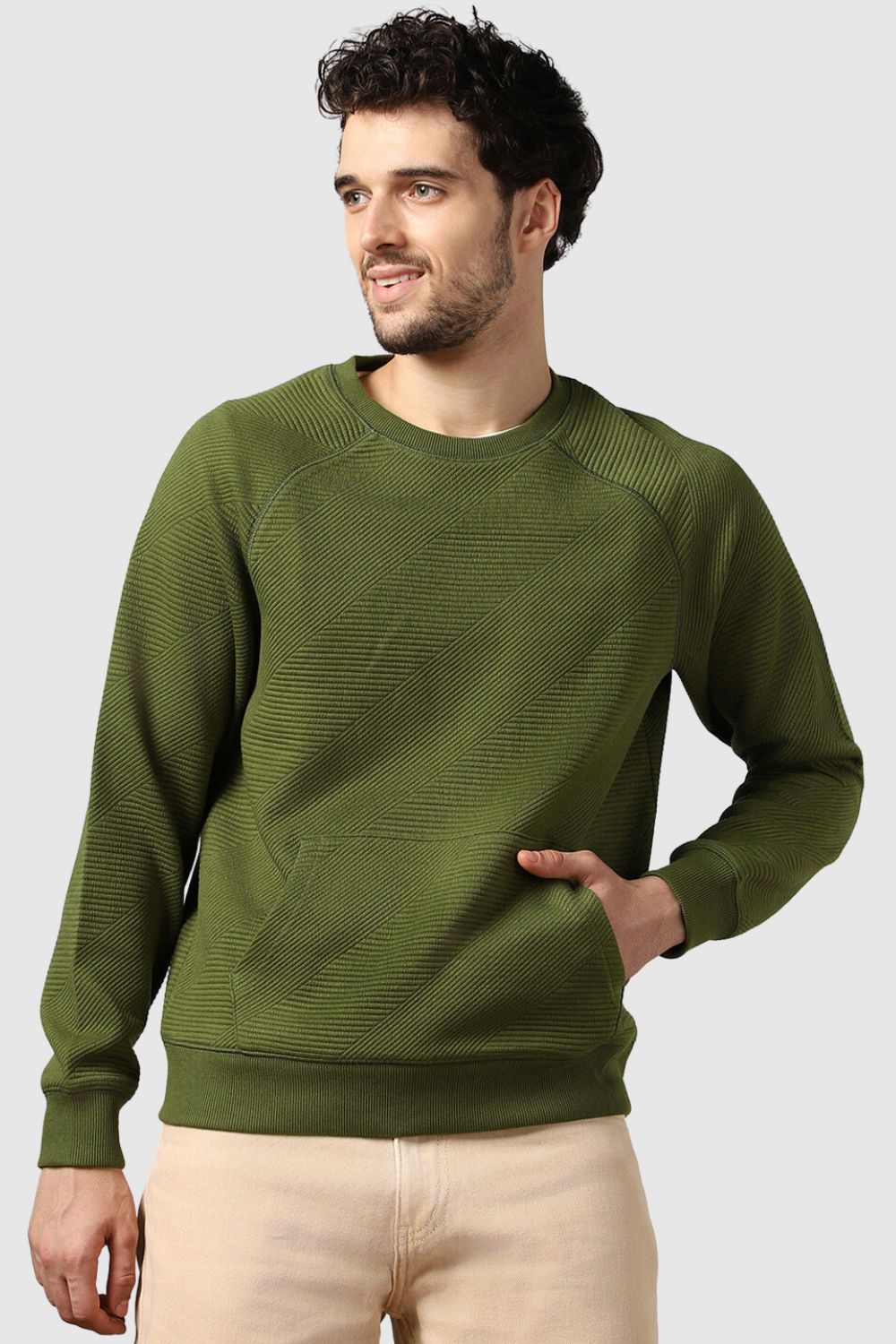 Avocado Zigzag Quilted Sweatshirt