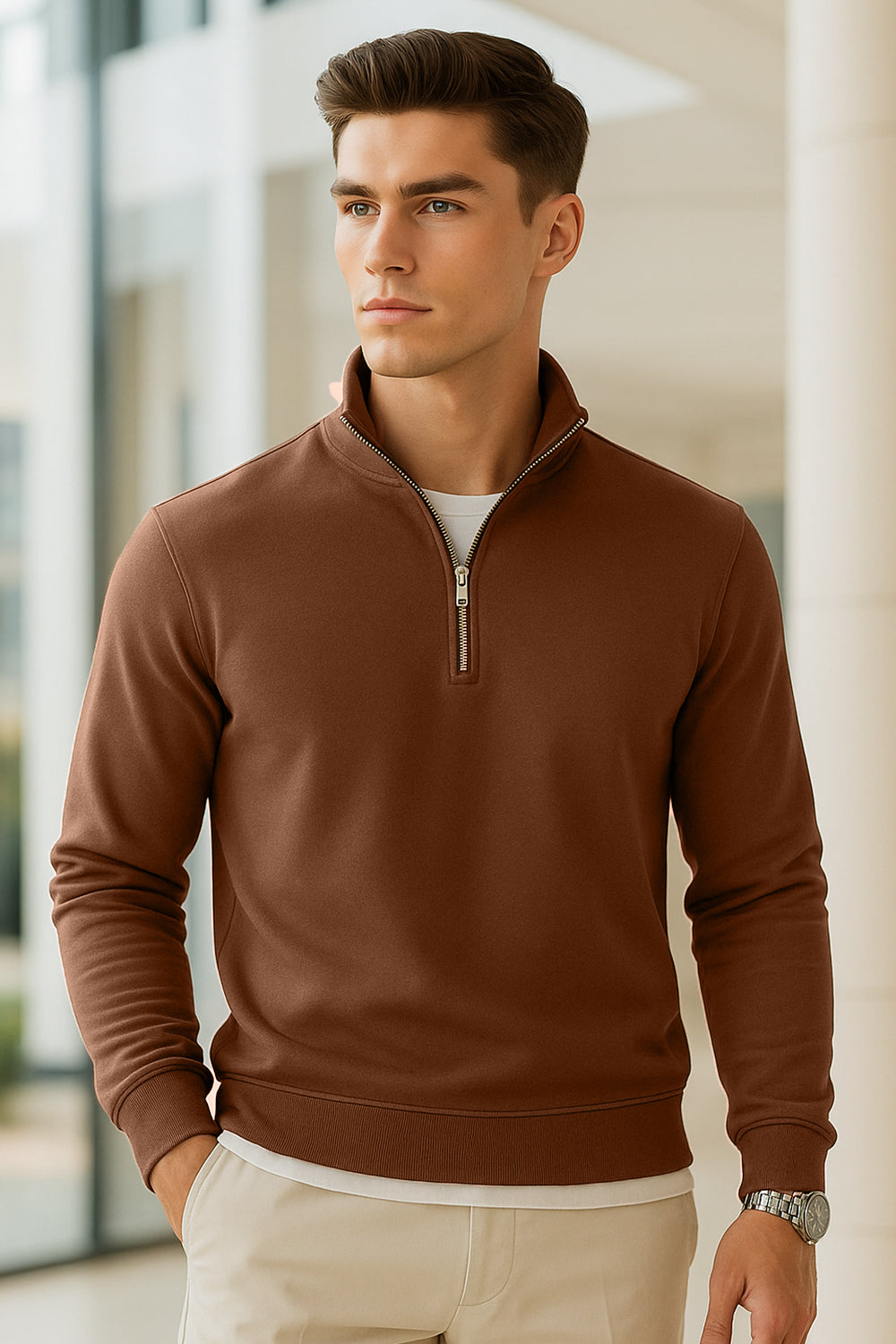 Mock Neck  Sweatshirt