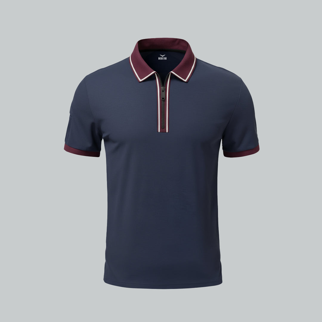 Zipper Collar Polo T-Shirt
