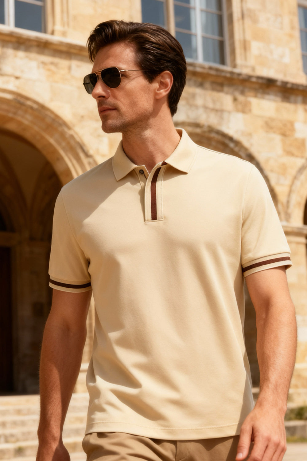 Contrast Tipped Polo T-Shirt