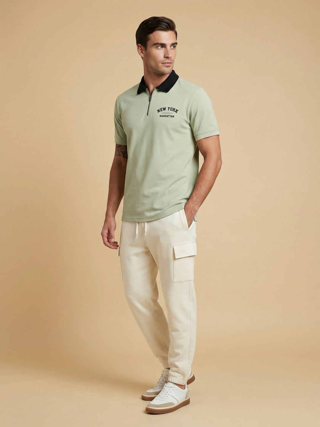 Zip Terry Polo T-Shirt