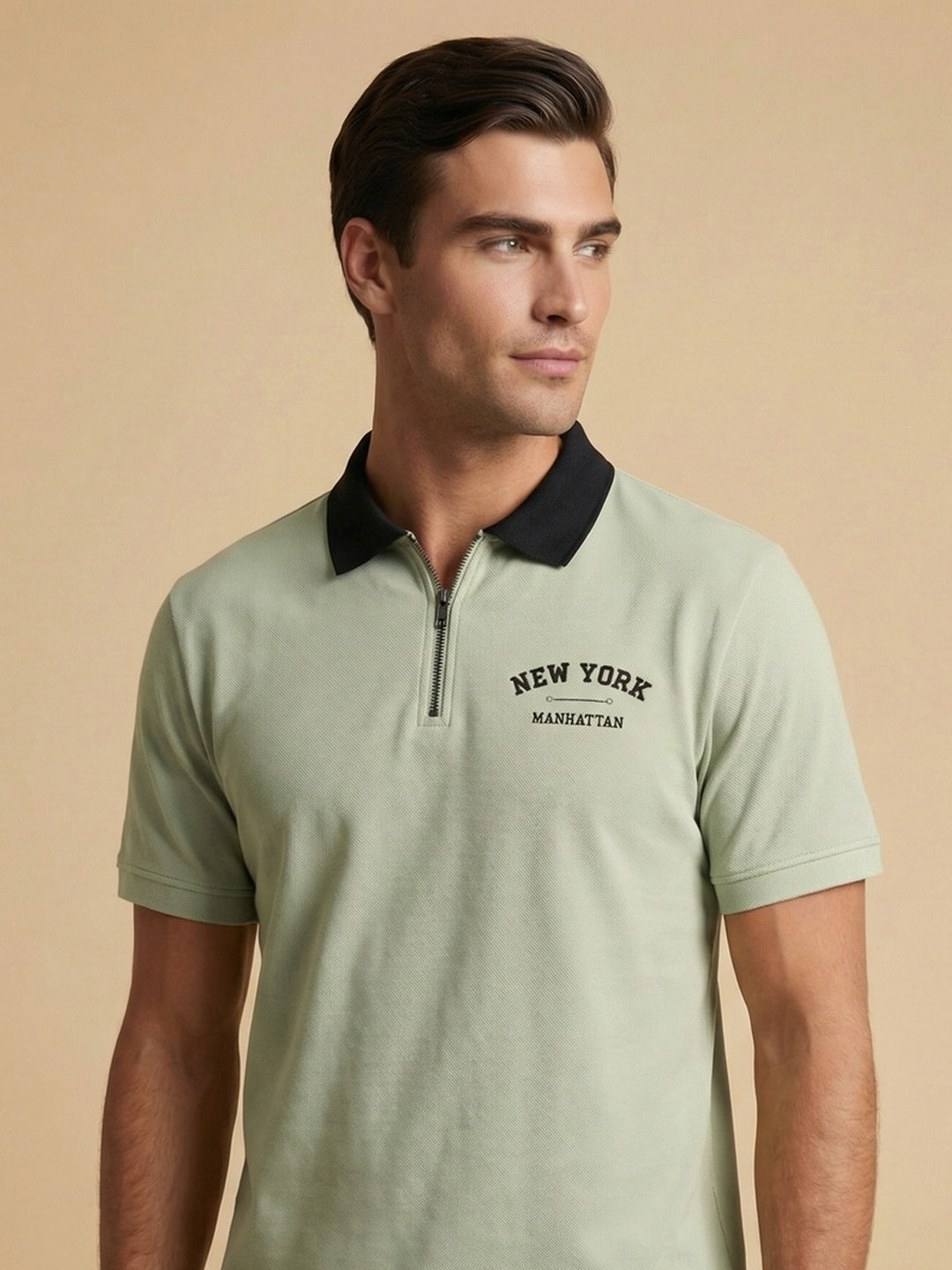 Zip Terry Polo T-Shirt
