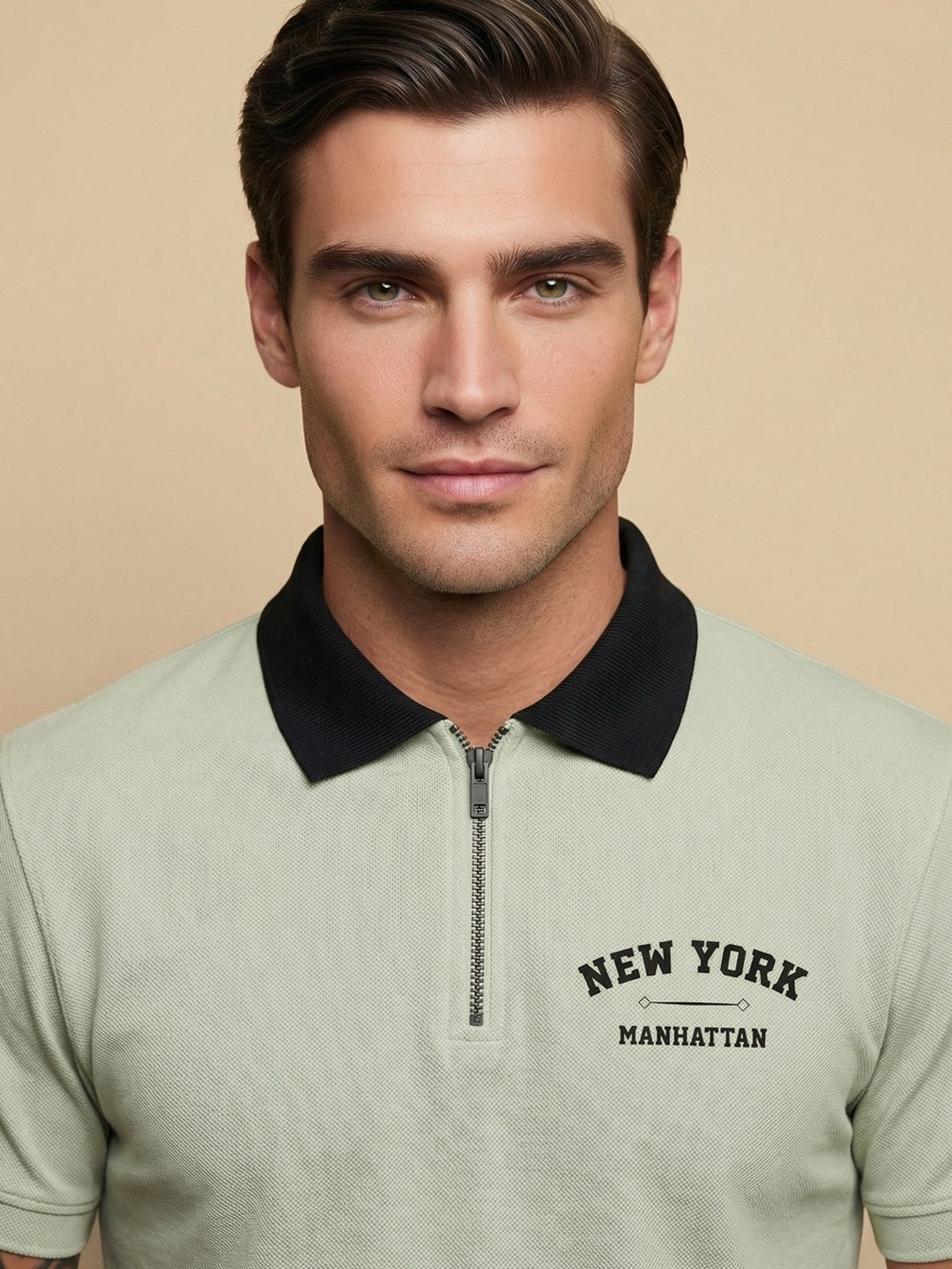 Zip Terry Polo T-Shirt