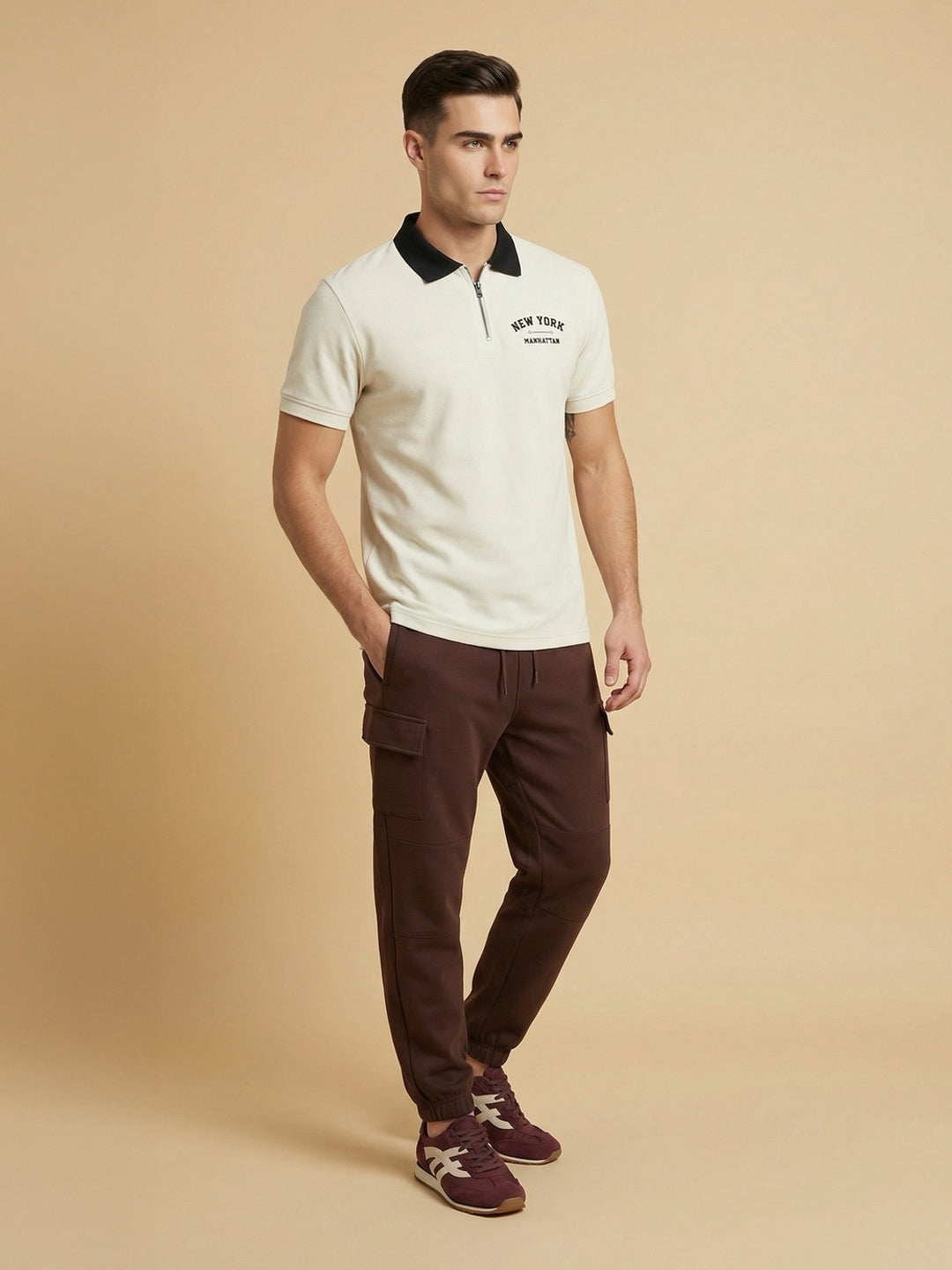 Zip Terry Polo T-Shirt