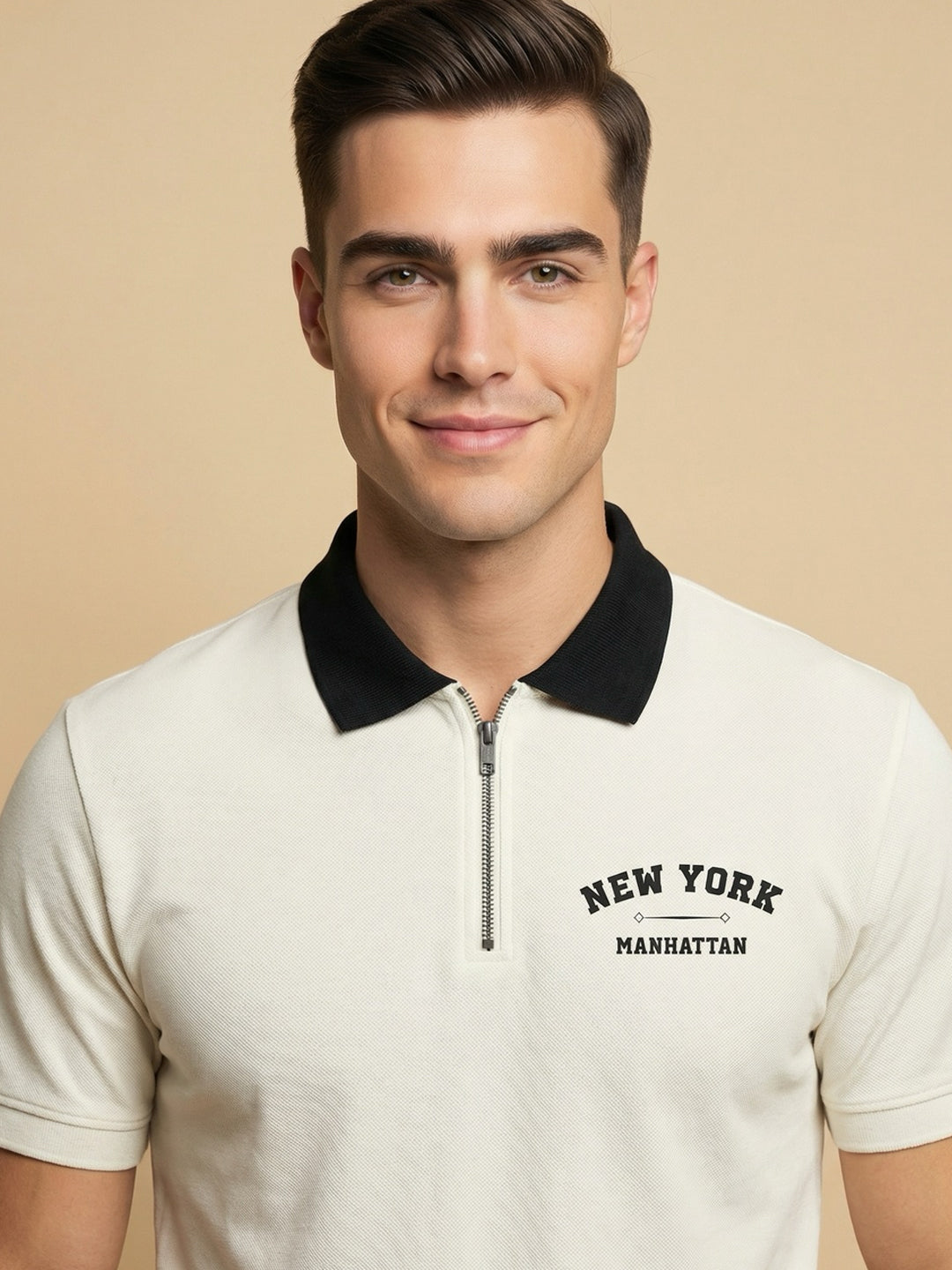 Zip Terry Polo T-Shirt