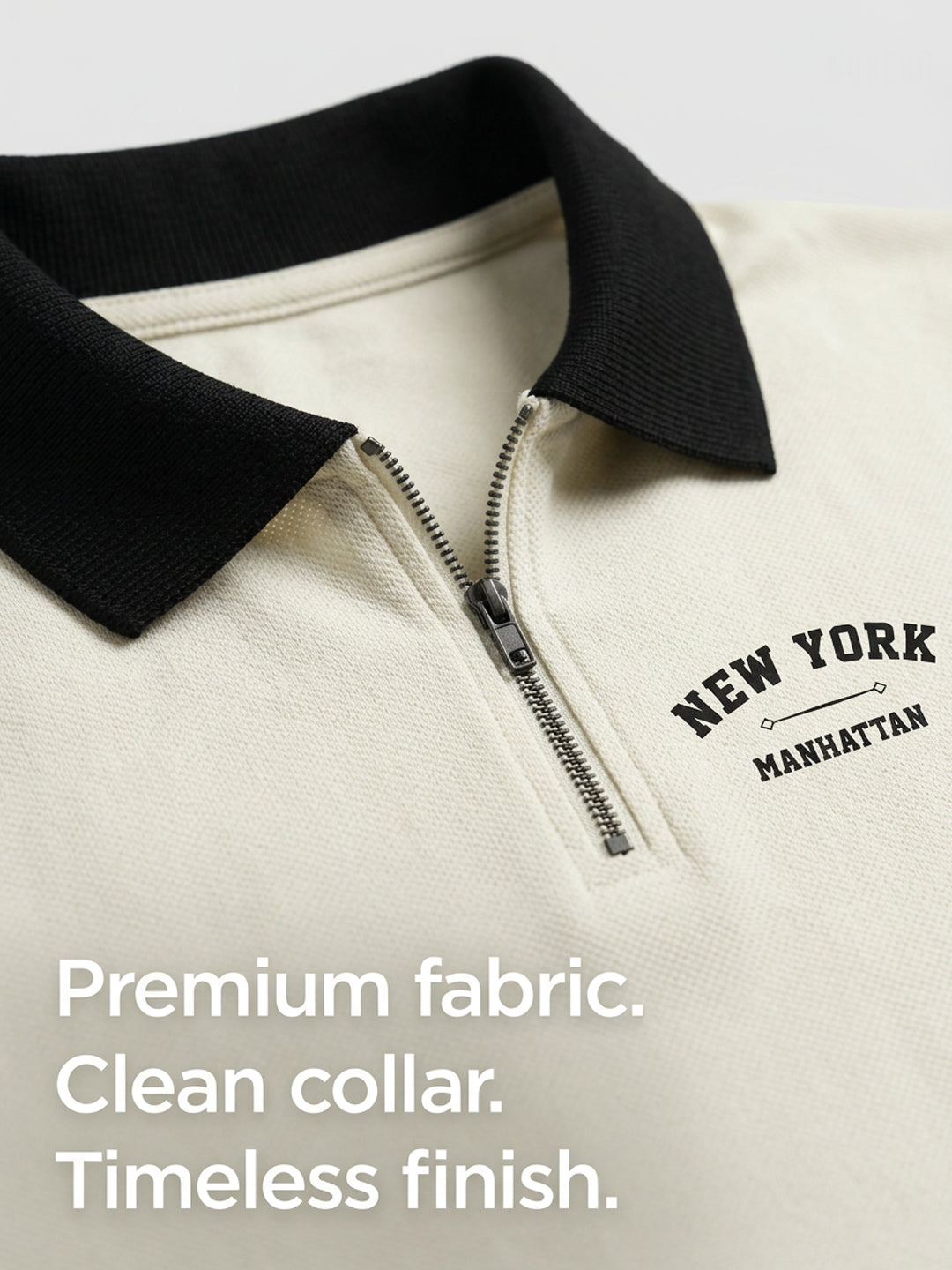 Zip Terry Polo T-Shirt