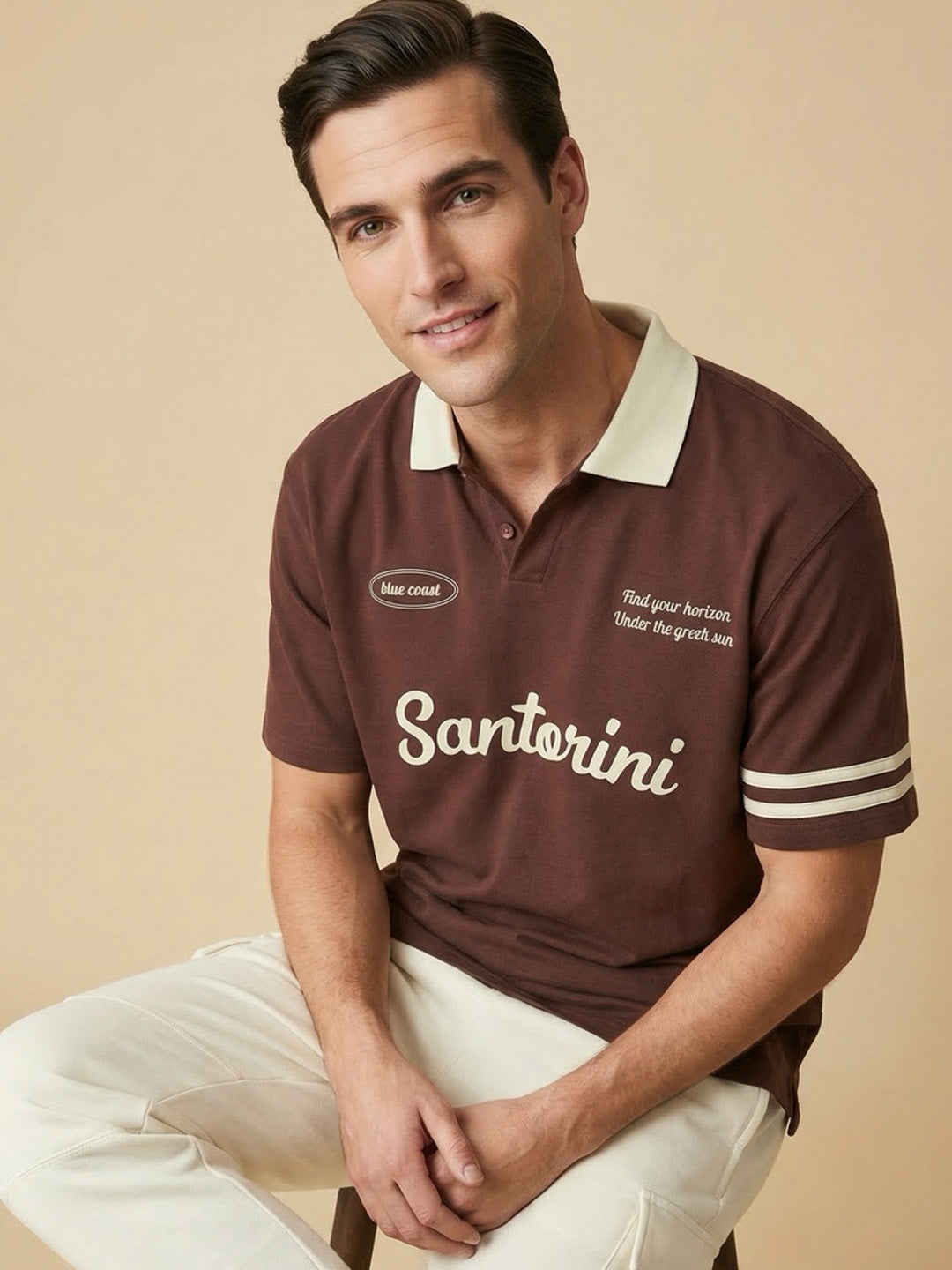 Santorini Oversized Polo T-Shirt