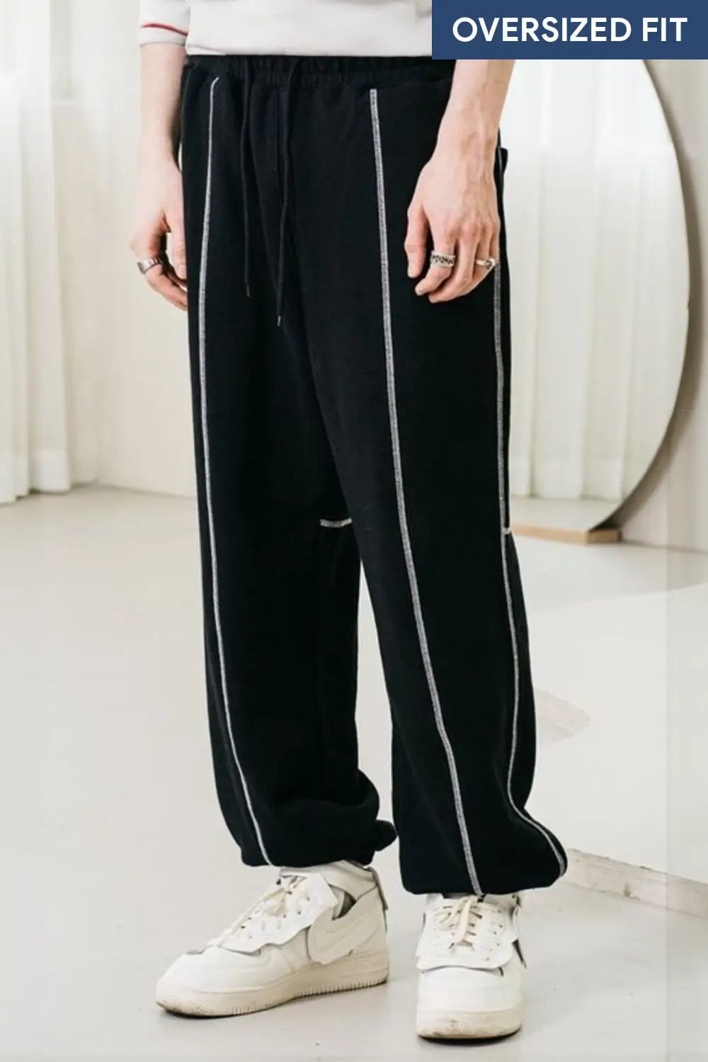 Oversized Double Contrast Stitch Joggers
