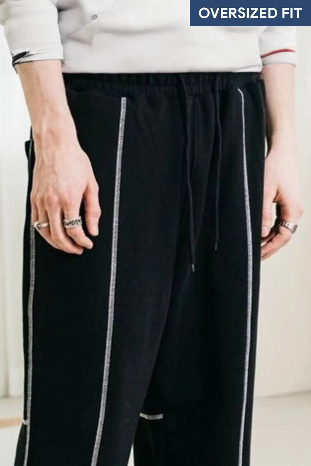 Oversized Double Contrast Stitch Joggers