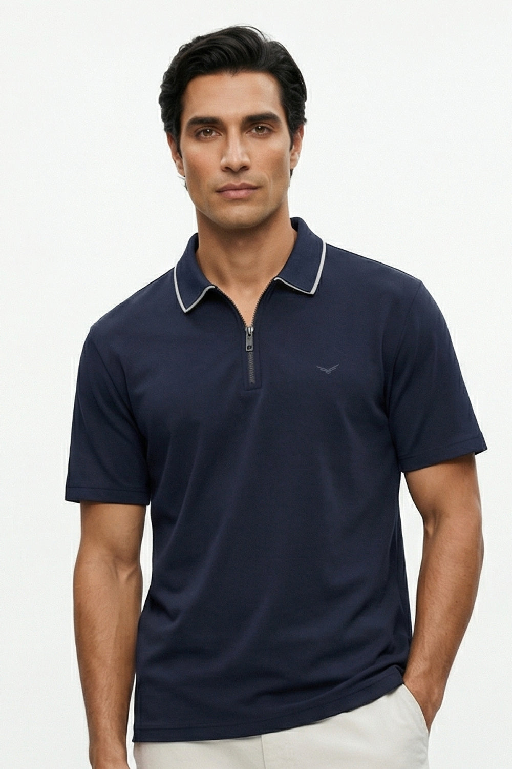 Zip Collar Polo T-Shirt