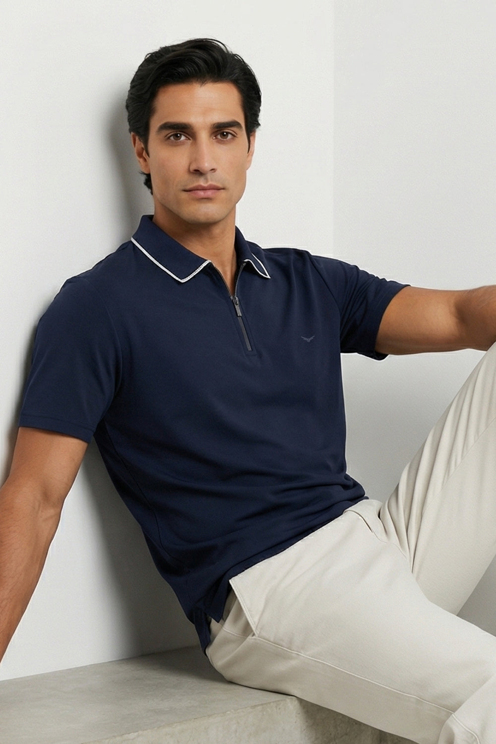 Zip Collar Polo T-Shirt