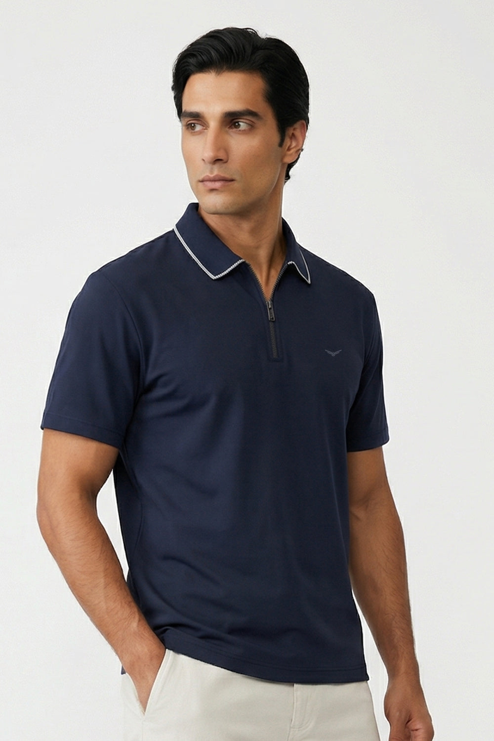 Zip Collar Polo T-Shirt