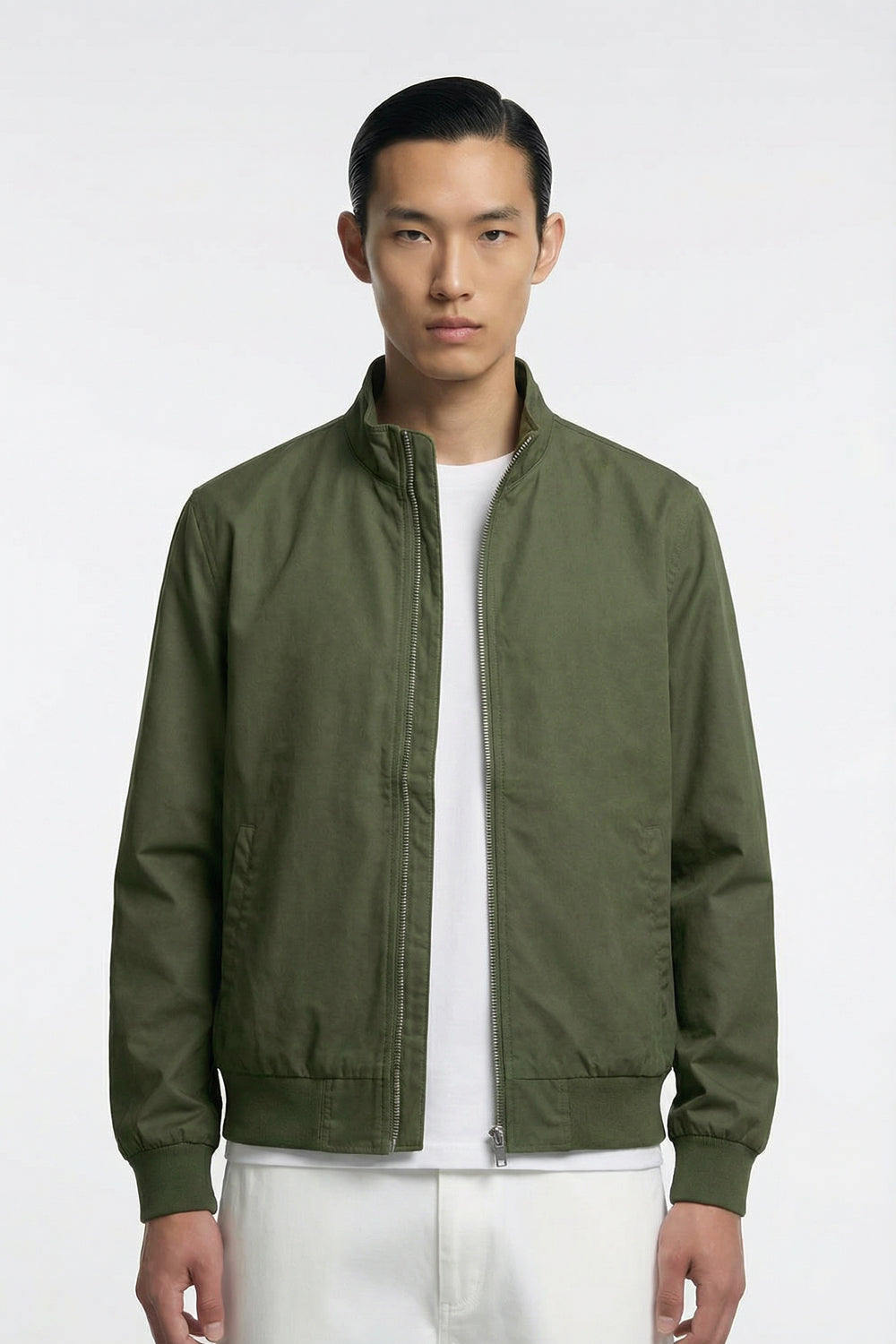 Mock Neck Bomber Jacket