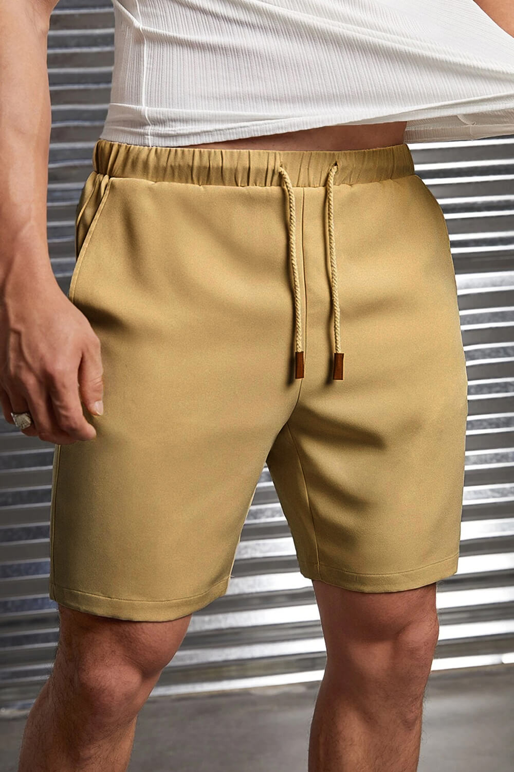 Oat Milk Zip Pocket Shorts