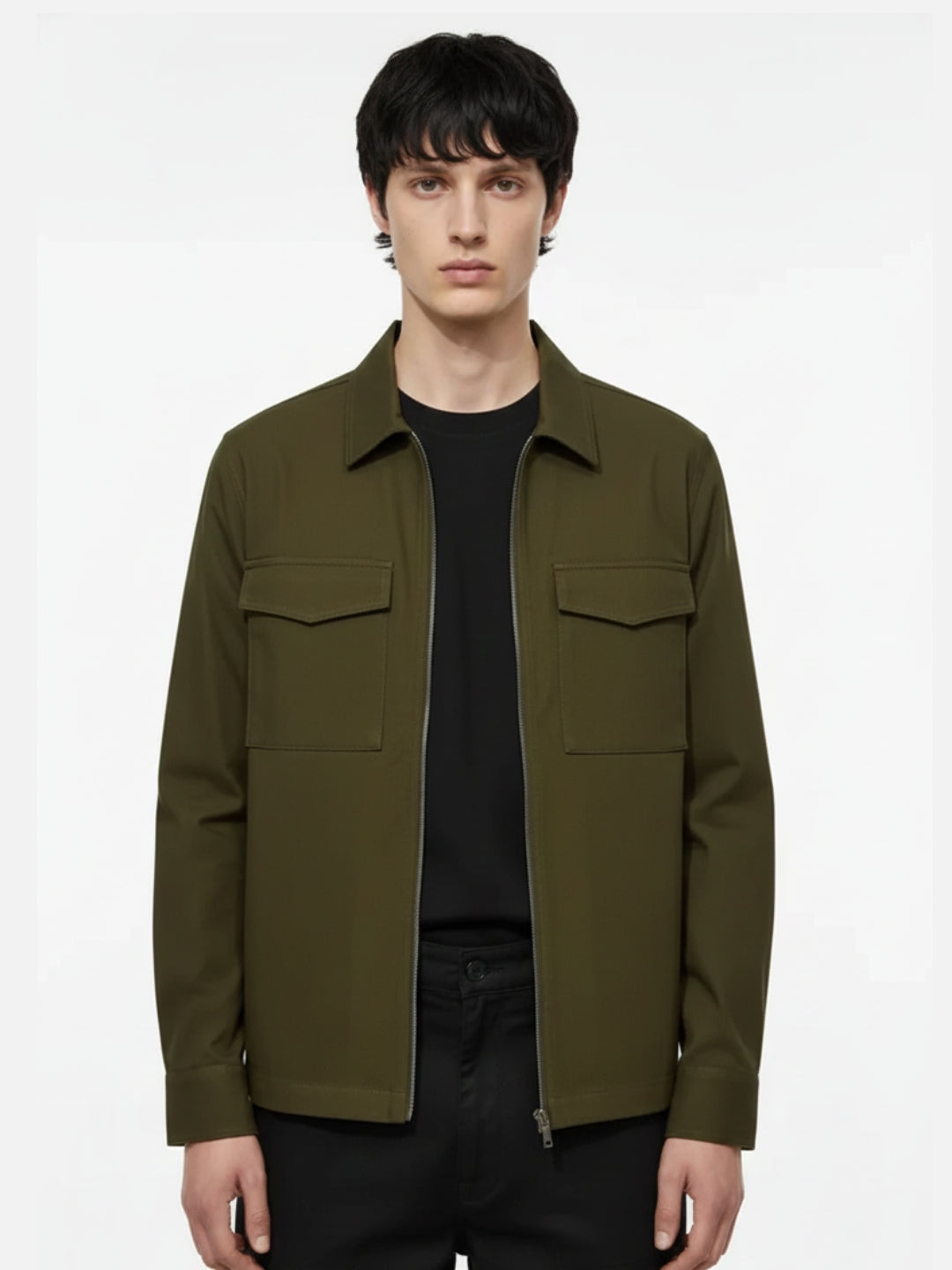 Zip Open Cotton Twill Jacket