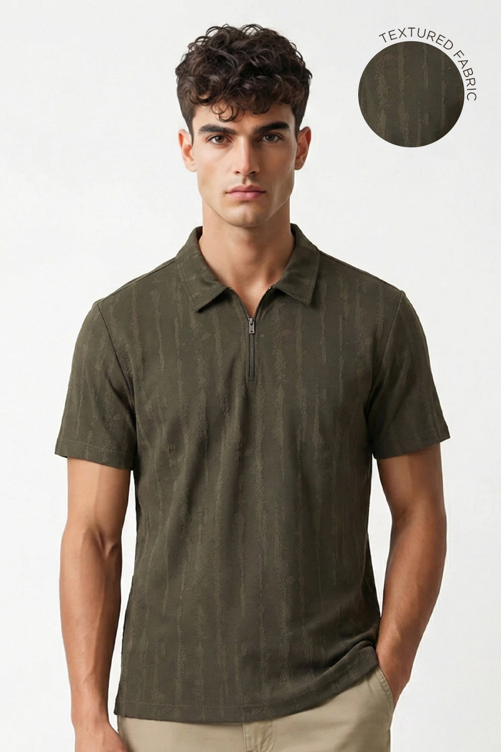 Vista Zip Textured Polo