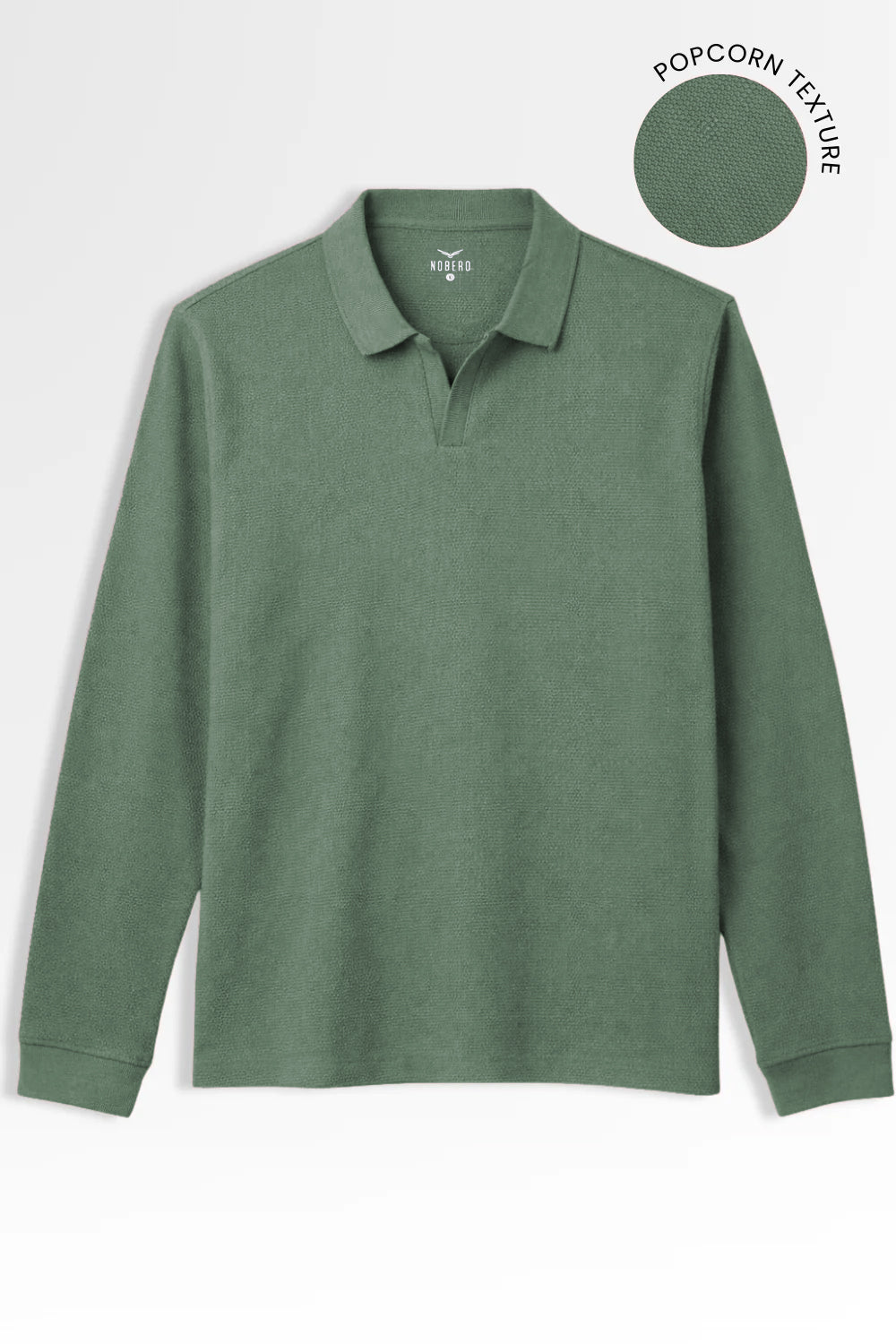Popcorn Textured Full Sleeve Polo T-Shirt