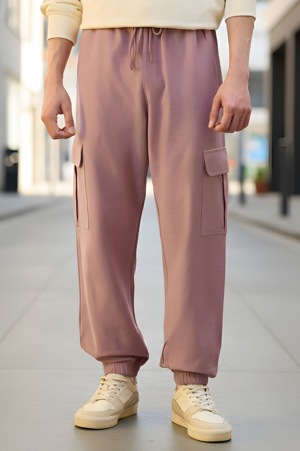 Cotton Twill Cargo Joggers