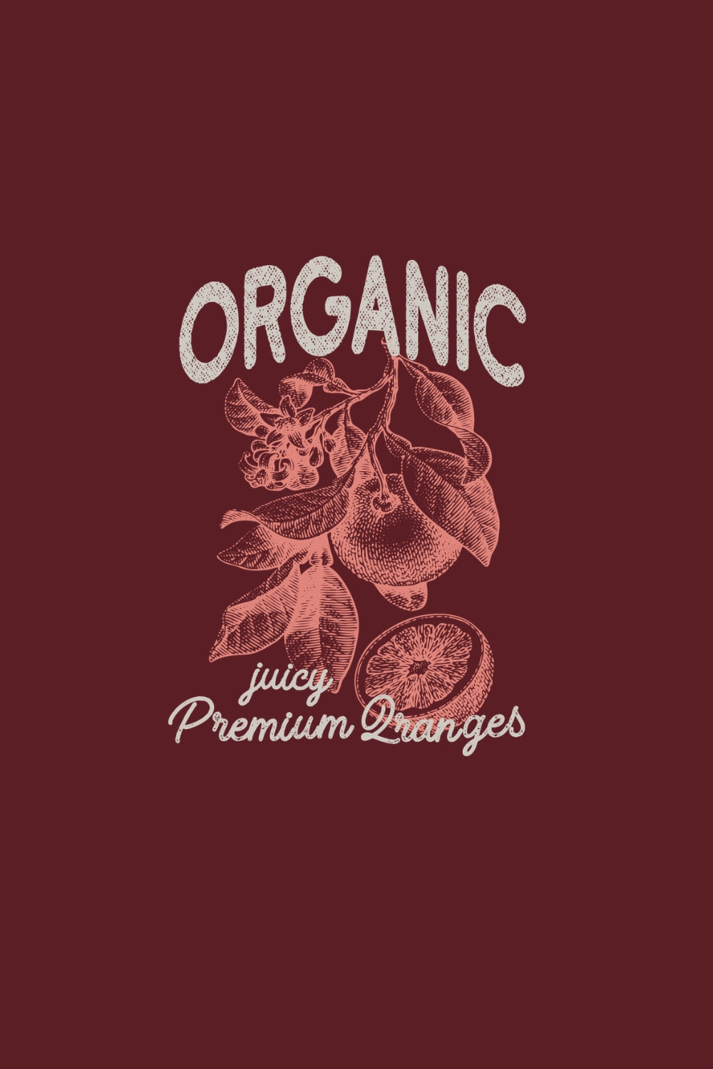 Organic Juicy Oranges Oversized Fit Women Tee