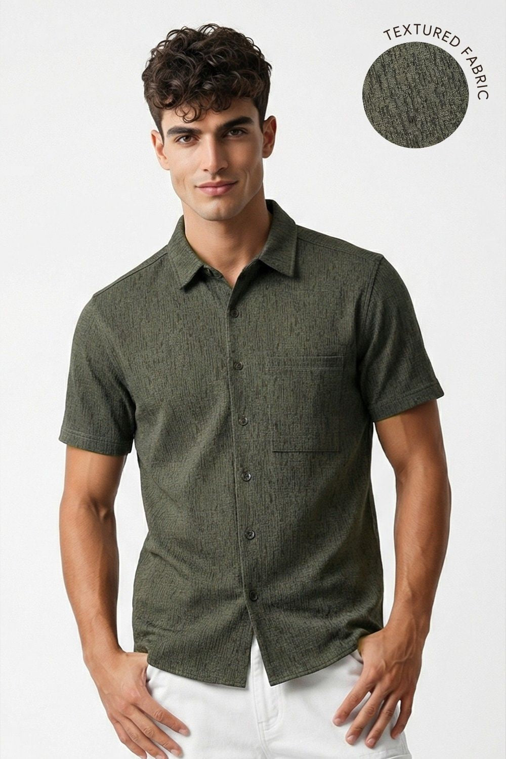 Stand Collar Knitted Shirt