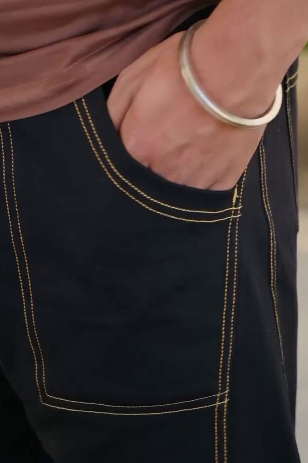 Oversized Contrast Stitch Owens Joggers